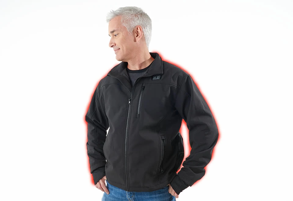 Outlet π Men's Rechargeable Heated Softshell Jacket by Sharper Image π